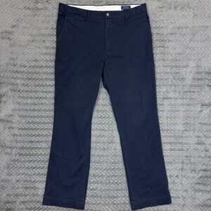 Polo Ralph Lauren Pants Men Tag 38x32/Fits 37x31 Navy Chino Cotton Casual Preppy
